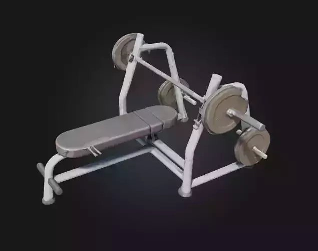 Weightlifting Bench Station  Classic Gym Strength Setup 3D model
