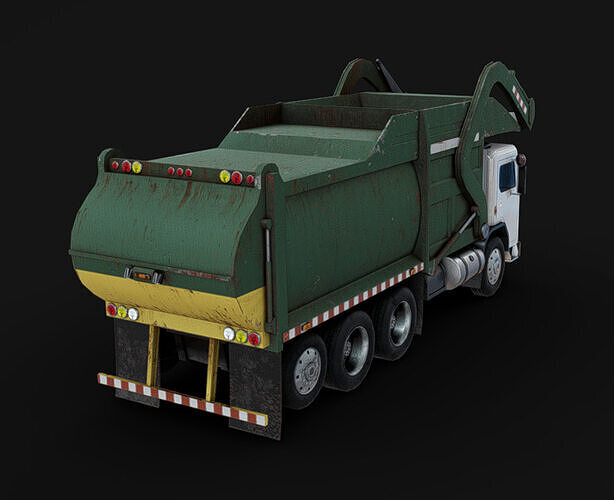 Garbage Truck Low-poly 3D model 4