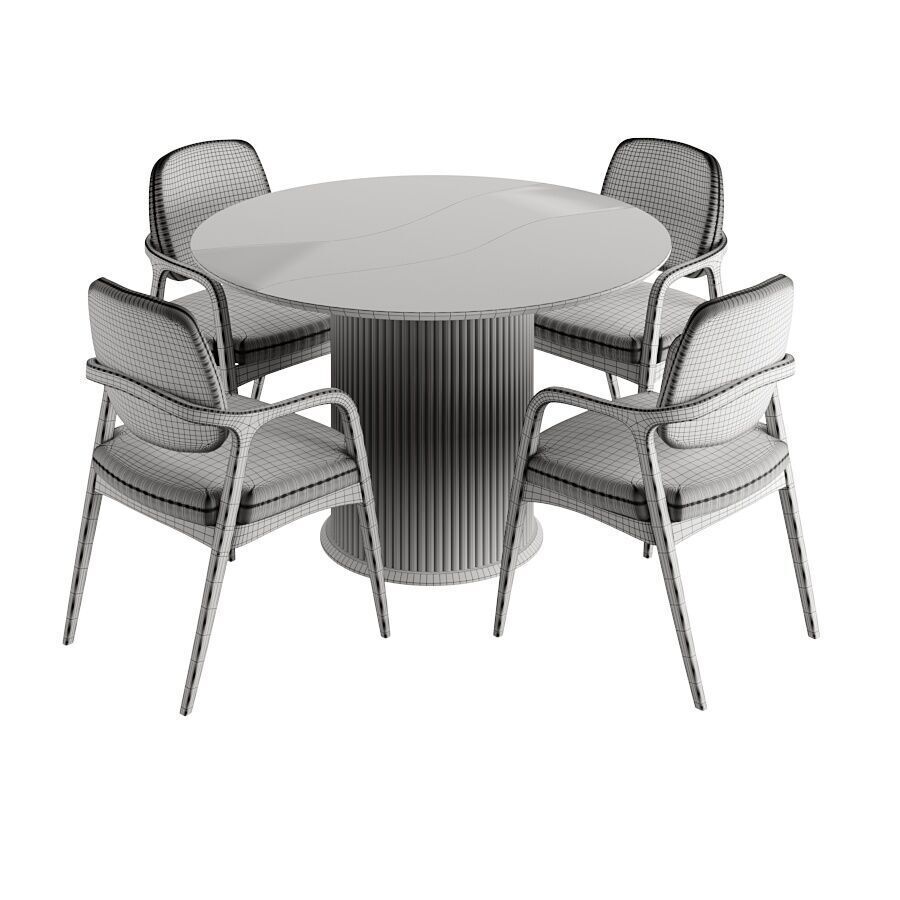 Dining Set 3D model_3