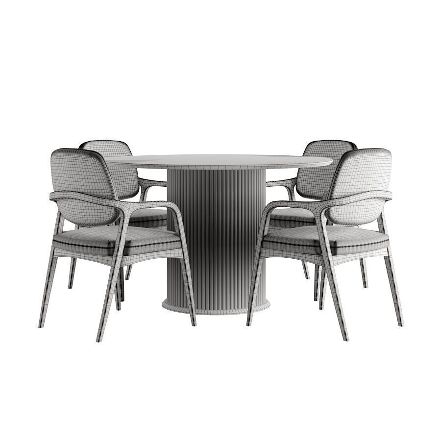 Dining Set 3D model_4