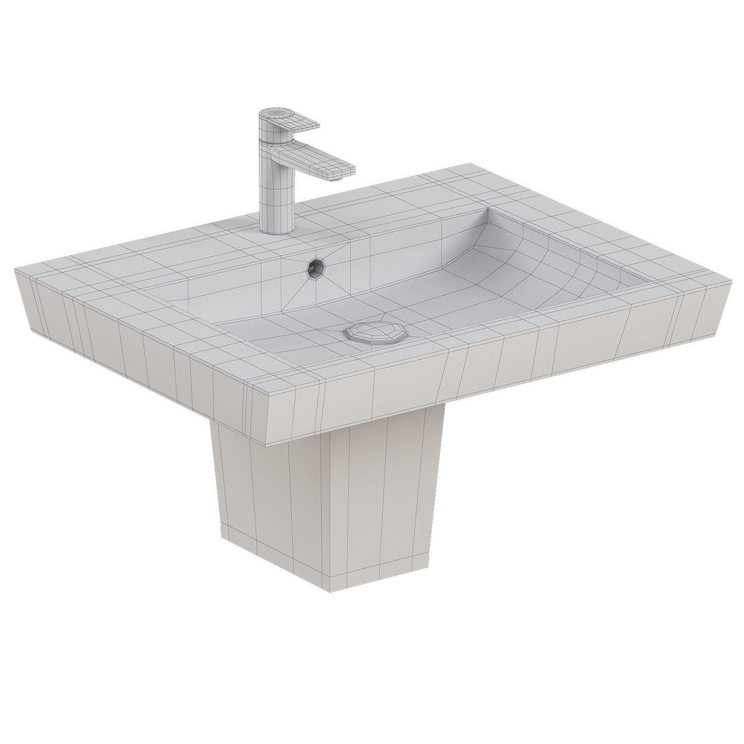 Clean Harmony Sink Low-poly 3D model_1