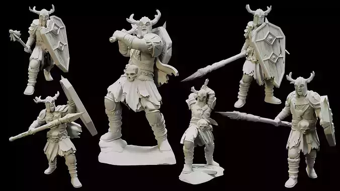 Kalum Warriors Foot With Spear Shield sword