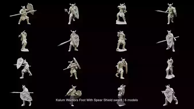 Kalum Warriors Foot With Spear Shield sword