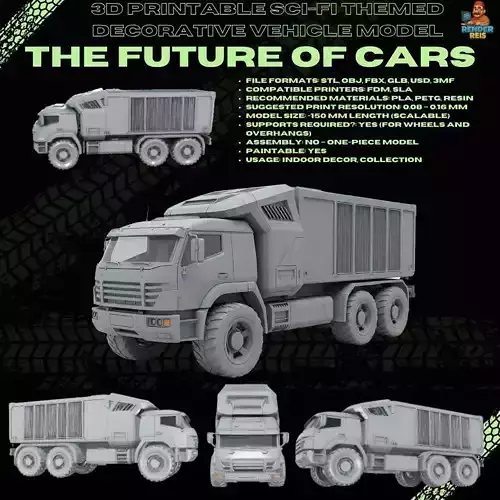 3D Printable Modern Military Logistics Truck Model 3D print model