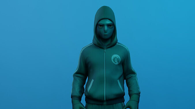 Alien Character in Modern Outfit  Stylized 3D Model  Low-poly 3D model