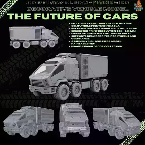 3D Printable Modern Military Transport Truck 3D print model
