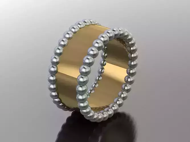 Contemporary Beaded Band Ring