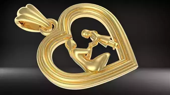 mother and child Daughter Pendant 