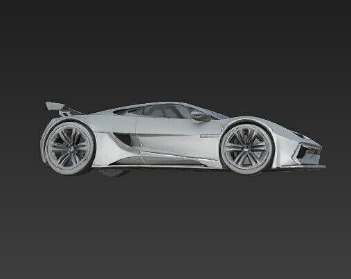 3D Printable Modern Supercar Model 3D print model 2