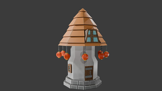 Little Stylised Fantasy House Low-poly 3D model