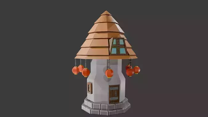 Little Stylised Fantasy House Low-poly 3D model