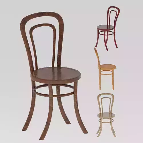 Curved wooden chair in the THONET style