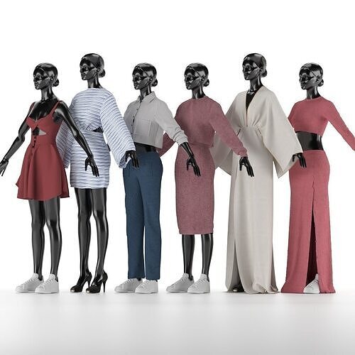Women Collection 001 Low-poly 3D model