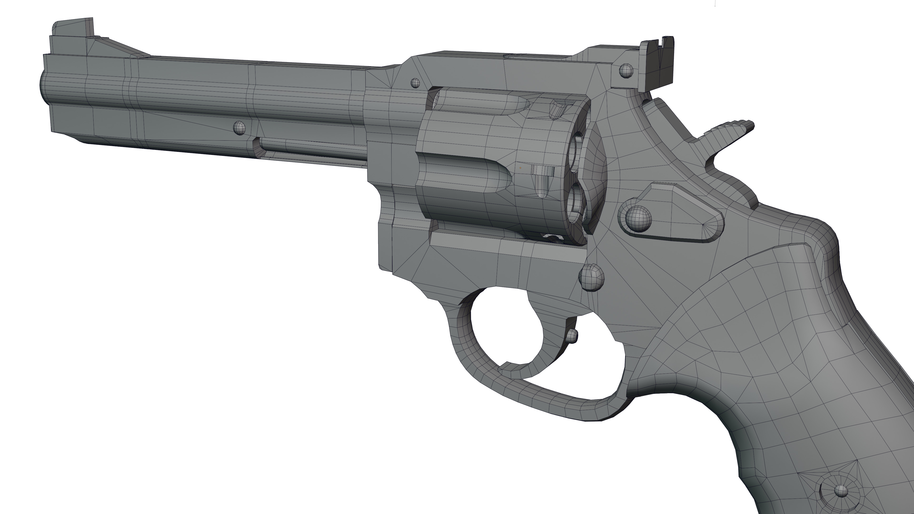 Pistol Gun Weapon Low-poly 3D model_2