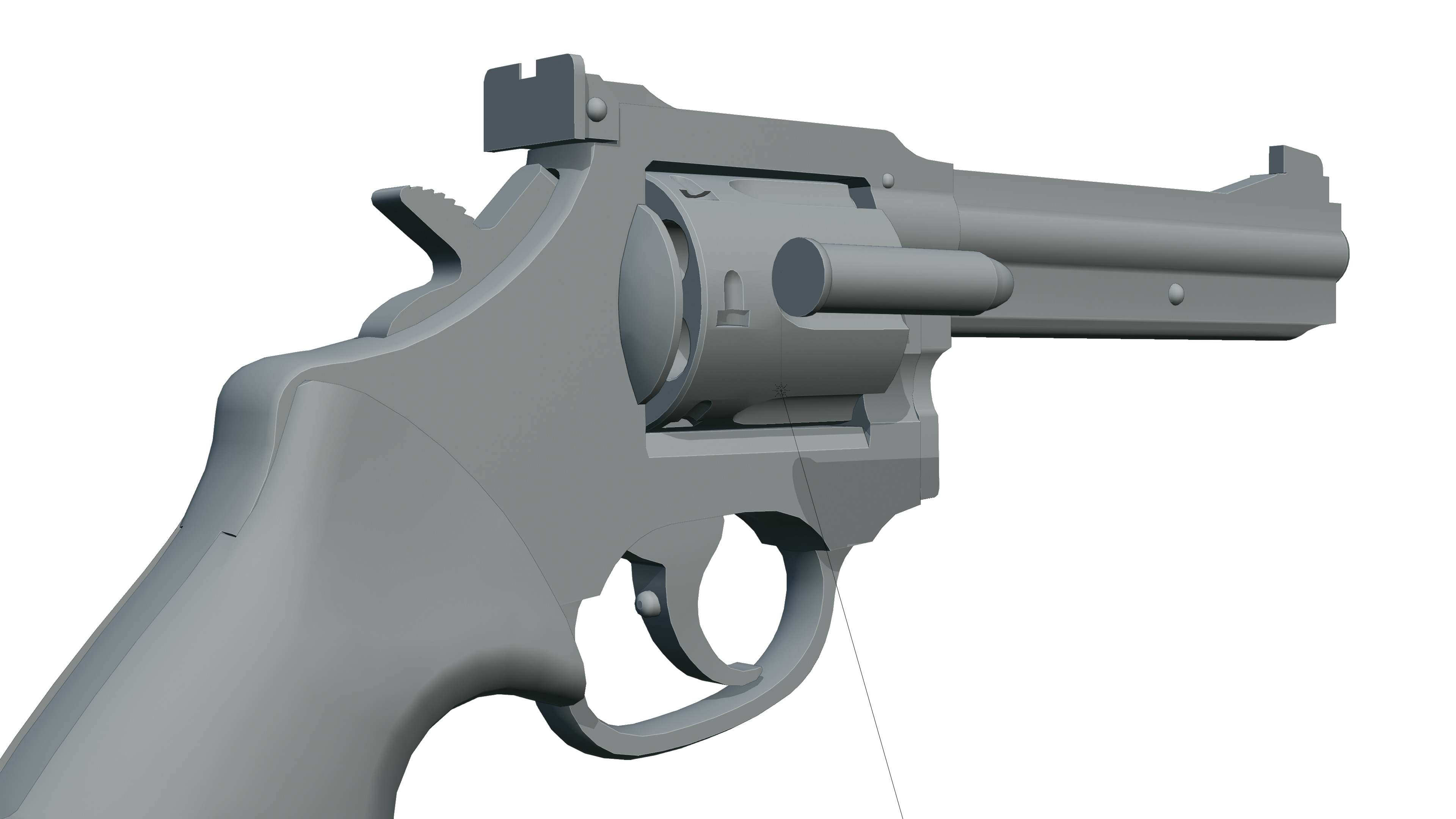 Pistol Gun Weapon Low-poly 3D model_8