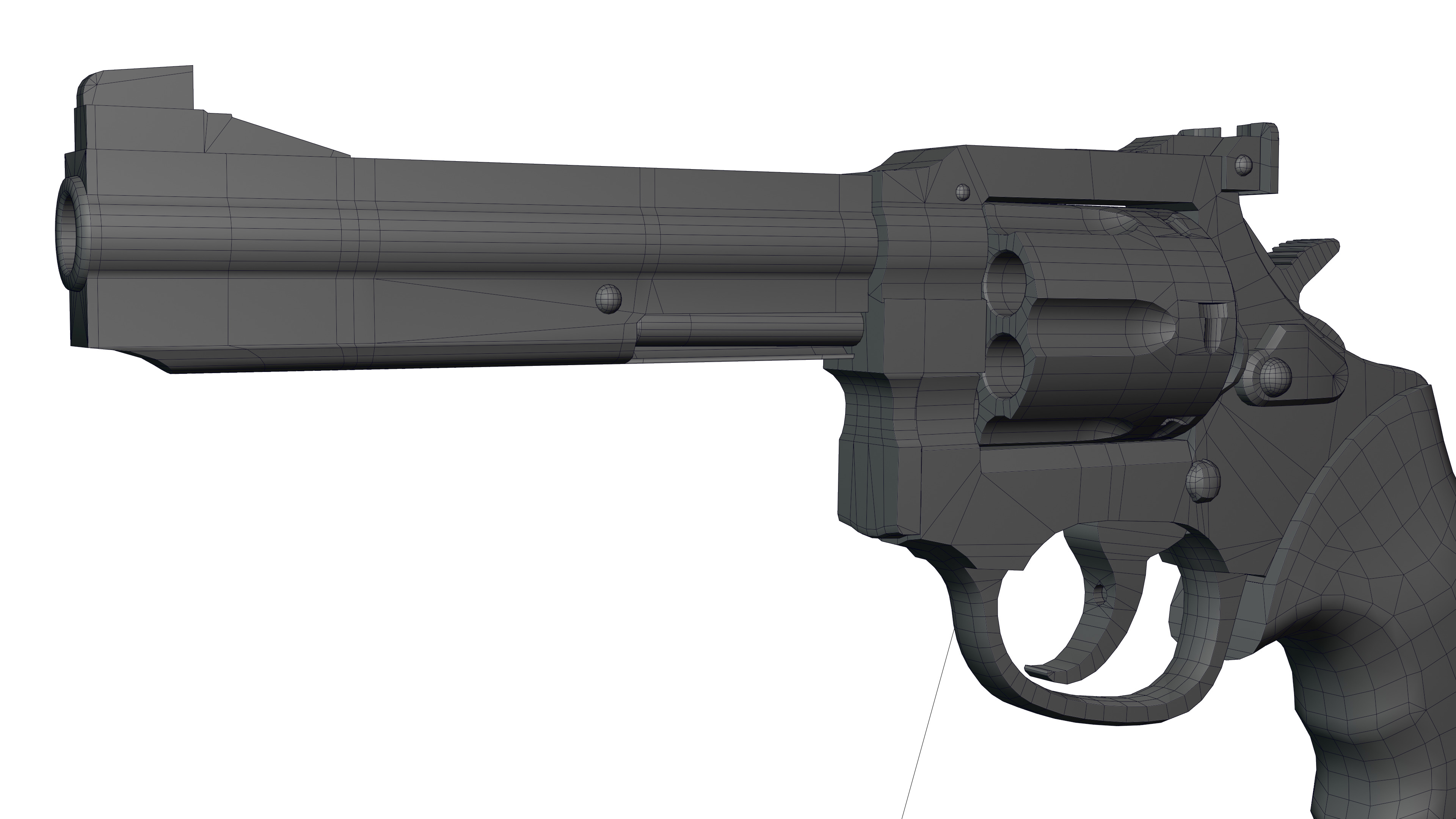 Pistol Gun Weapon Low-poly 3D model_7