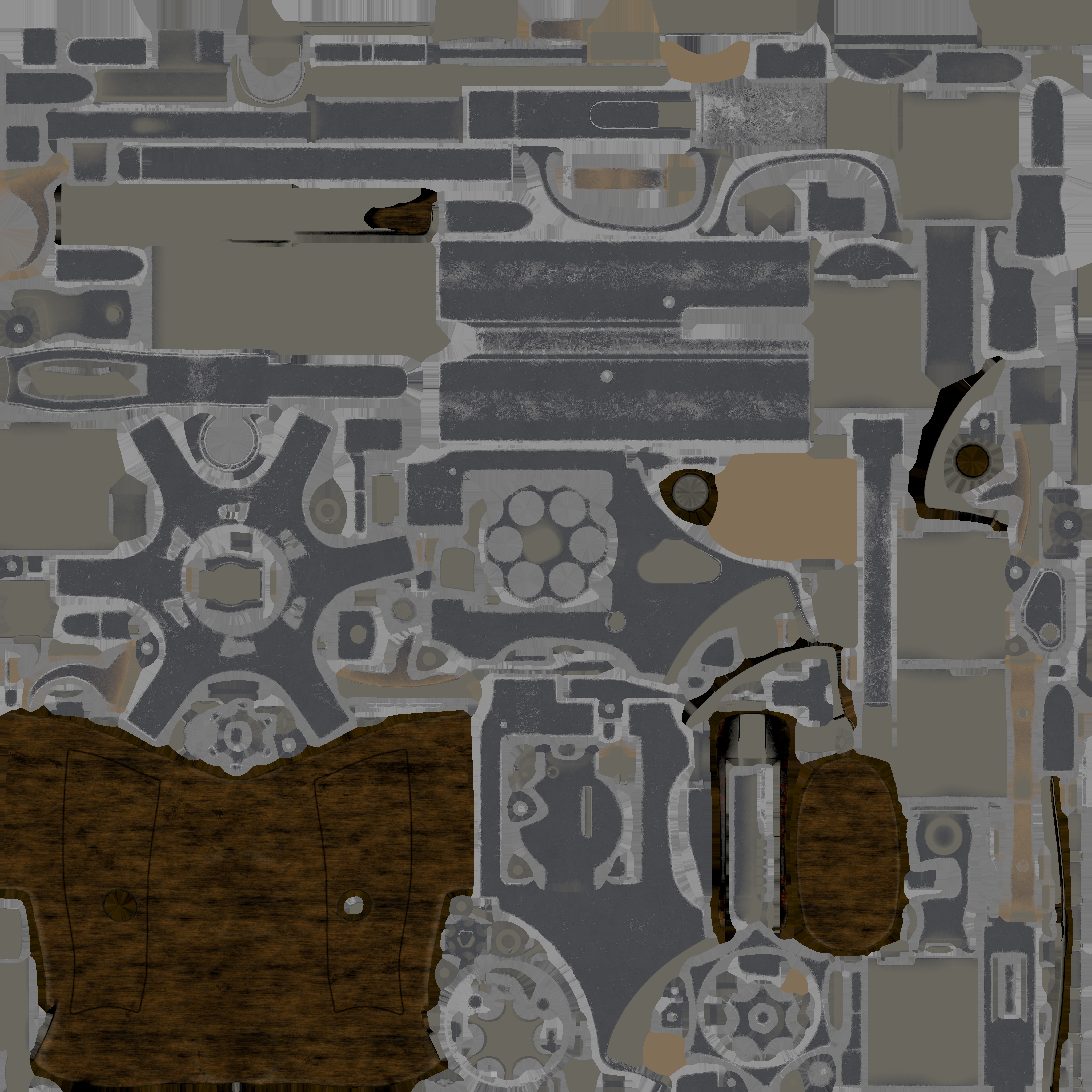 Pistol Gun Weapon Low-poly 3D model_12