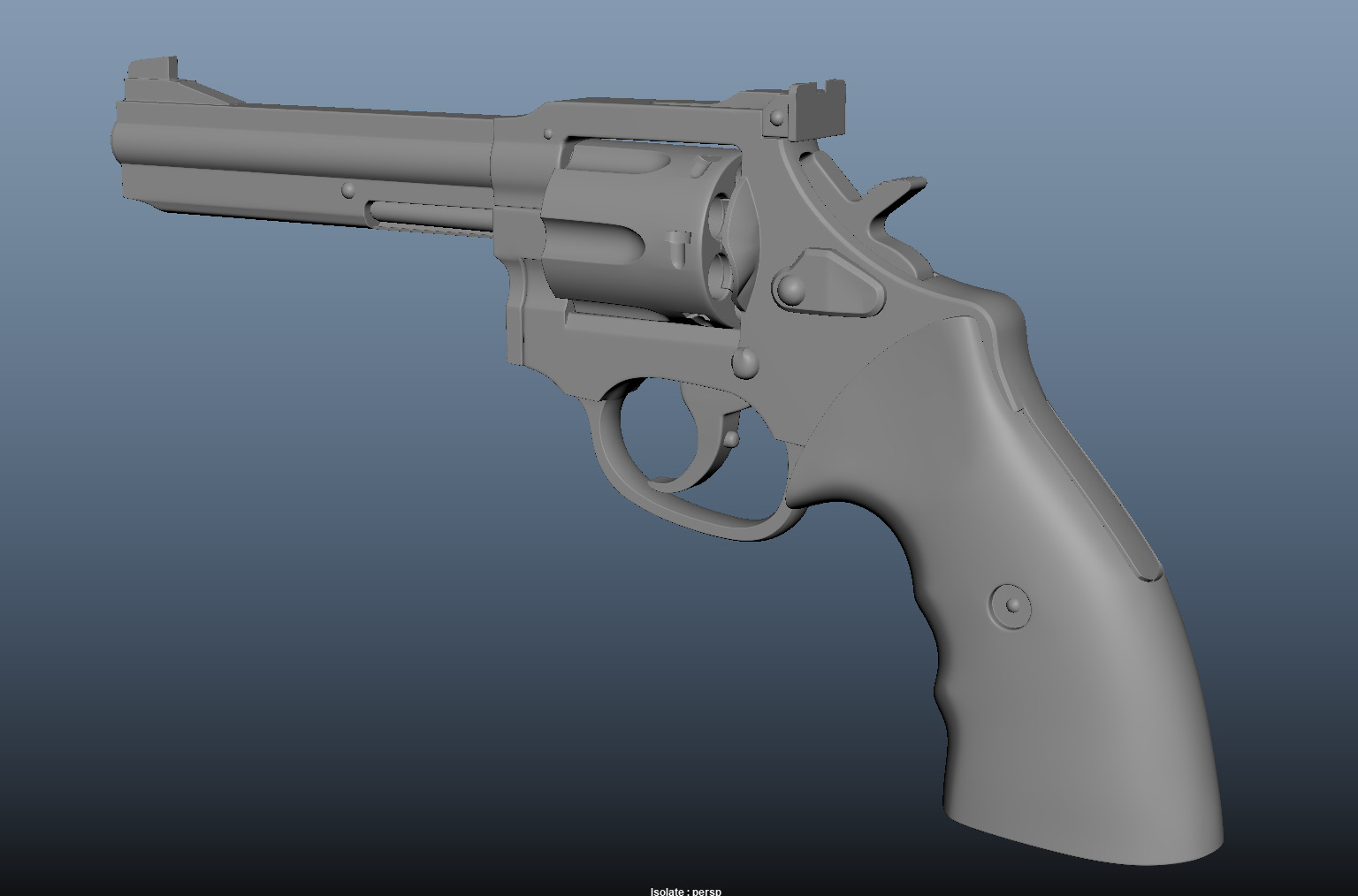 Pistol Gun Weapon Low-poly 3D model_9