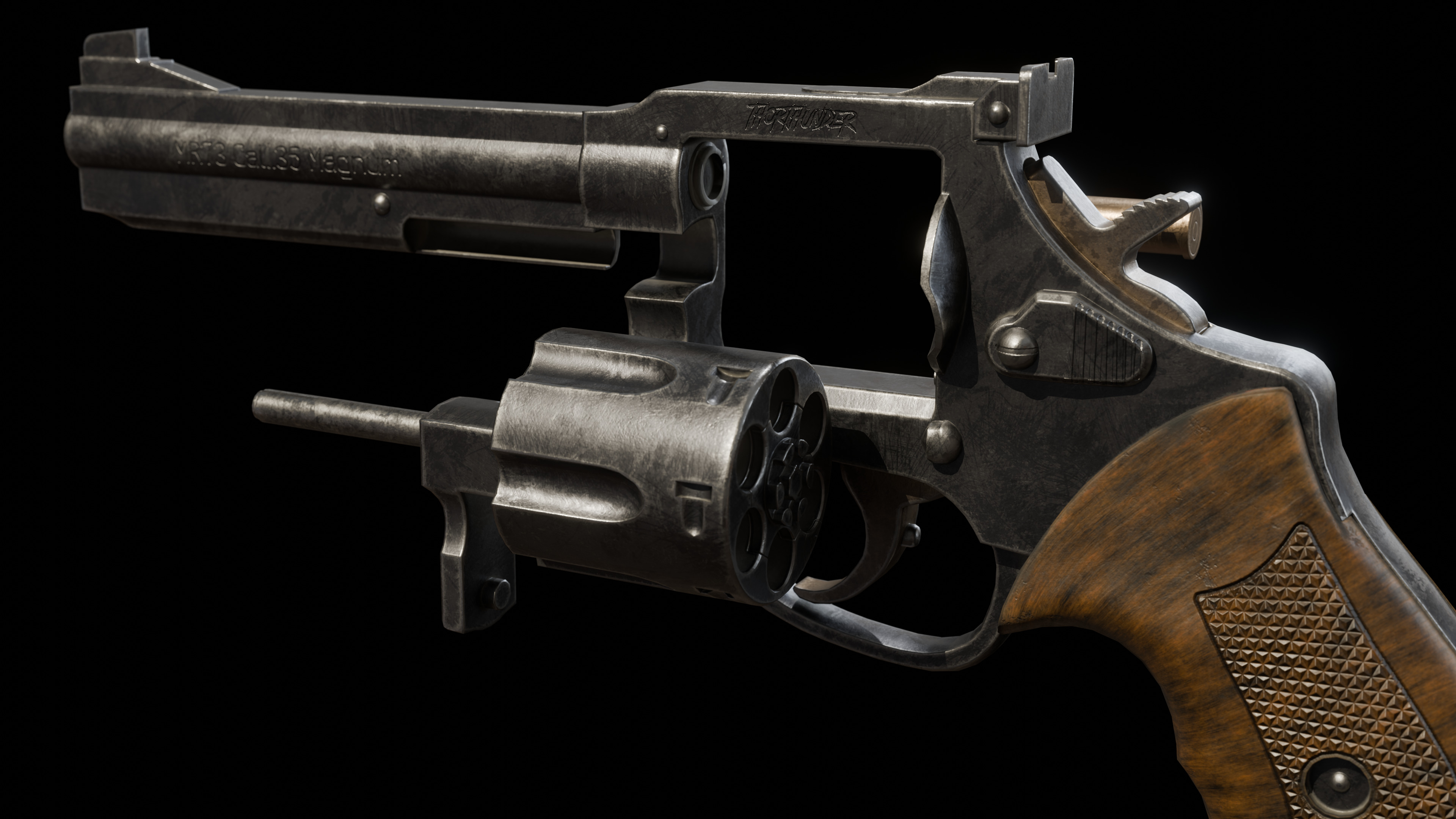 Pistol Gun Weapon Low-poly 3D model_3