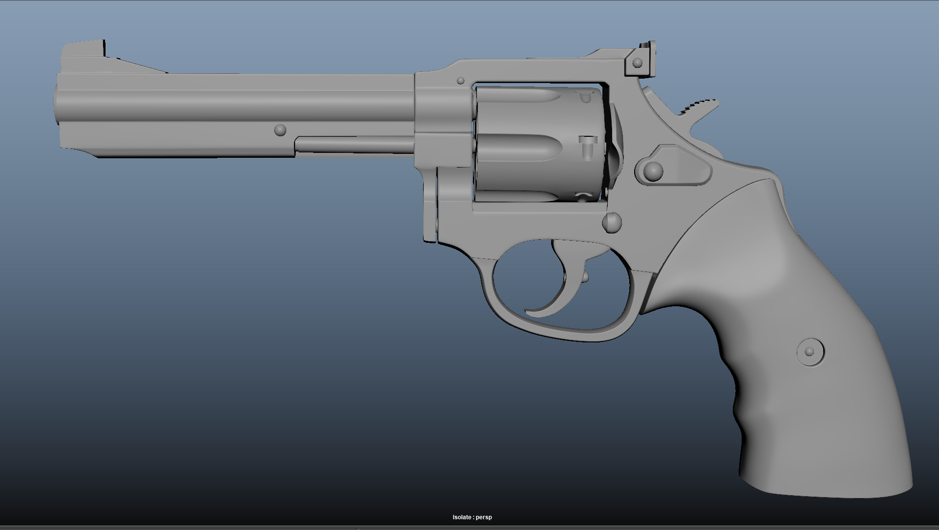 Pistol Gun Weapon Low-poly 3D model_1
