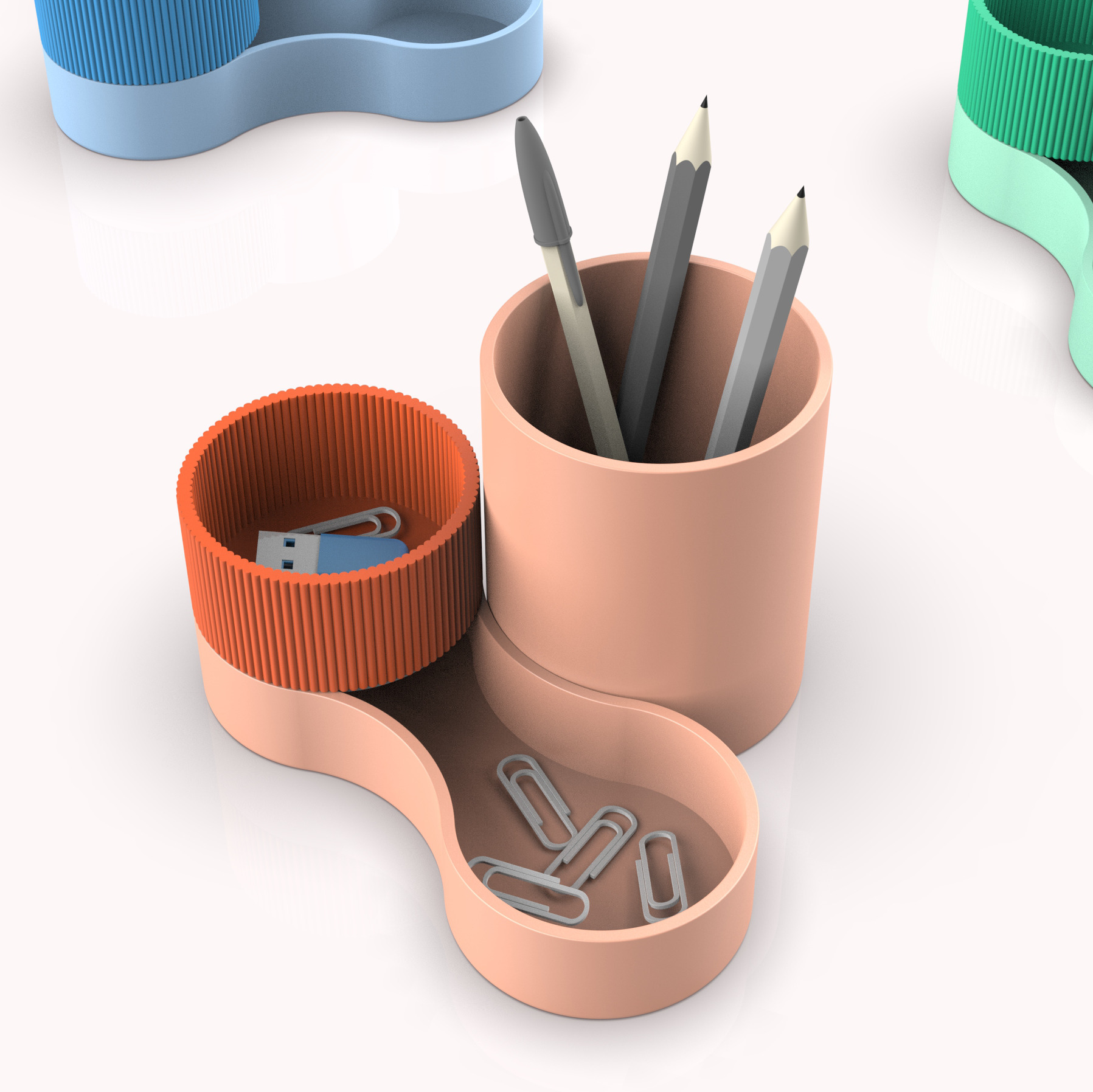 Desktop Pen Holder Organizer    3D print model_2
