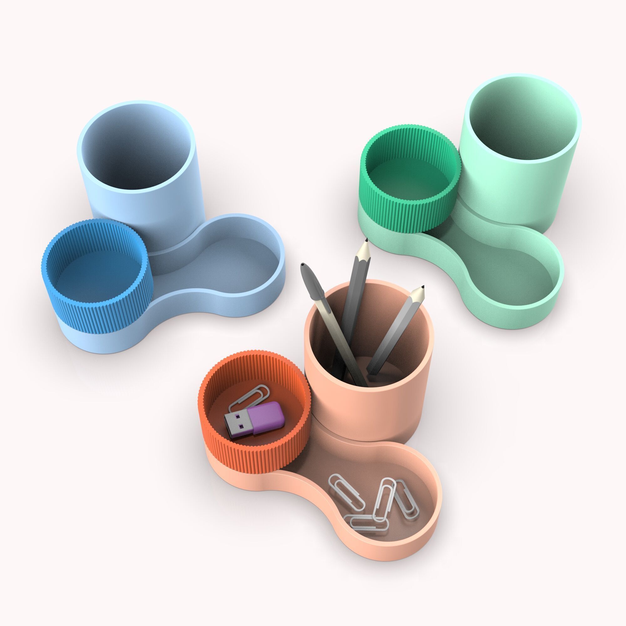 Desktop Pen Holder Organizer    3D print model_5