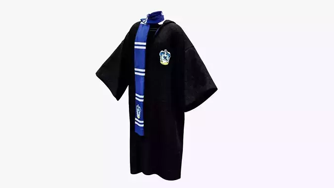 Harry Potter Scarf Coat Cloak Hogwarts Ravenclaw Low-poly 3D model