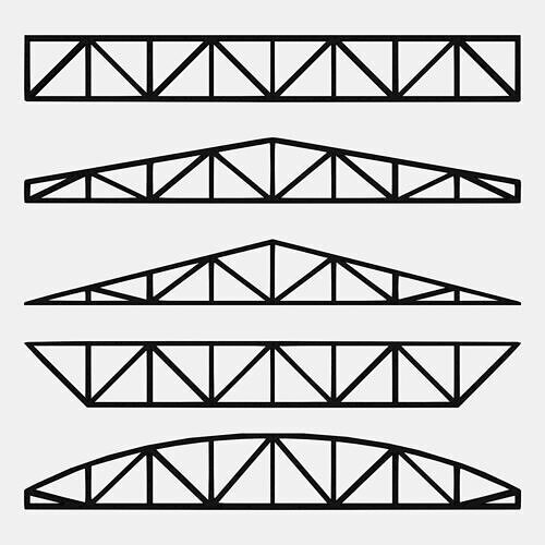 5 Models-Steel Roof Frames B 3D print model