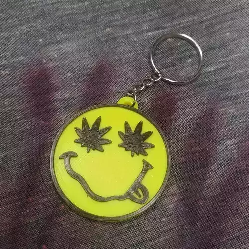 Smiley 420 Keychain