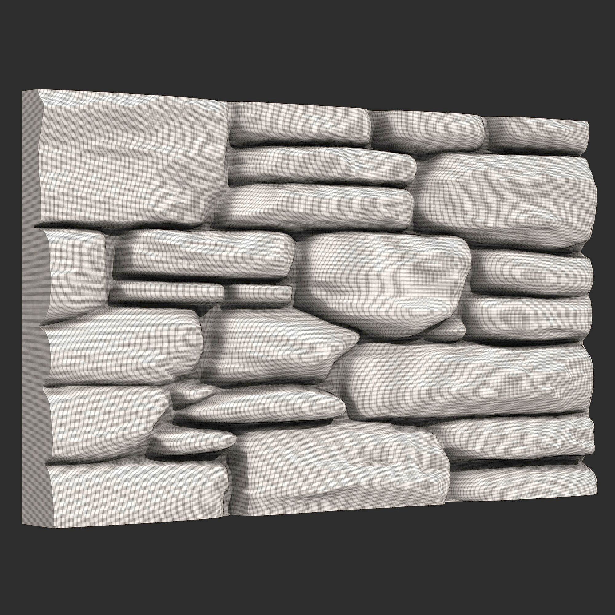Stone Wall 370 3D print model_6