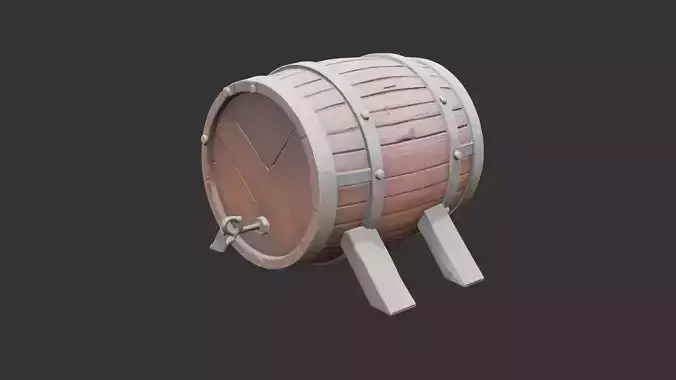 Broken Wooden Barrel Damaged and Scattered