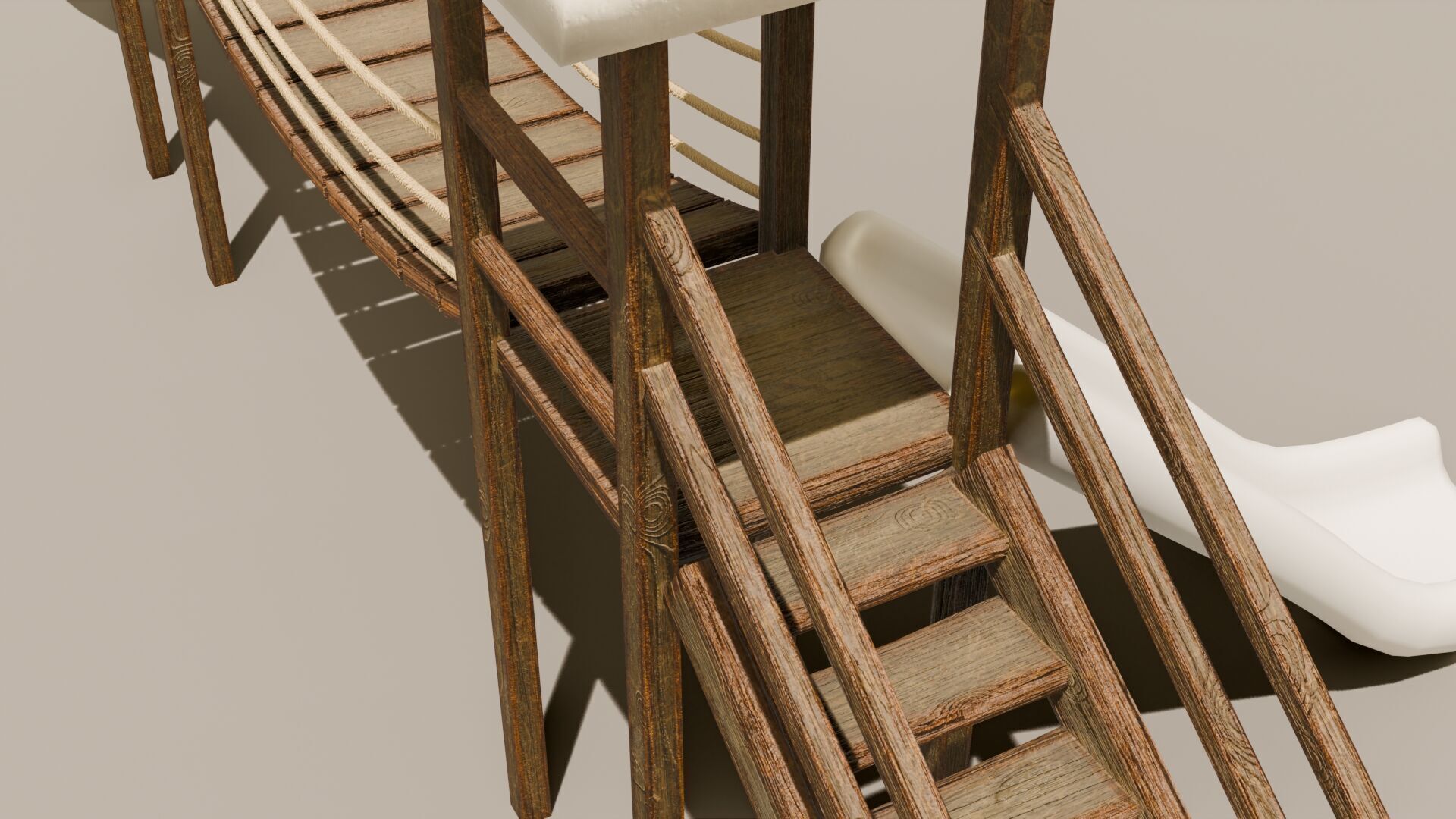 Playground castle with a slide Low-poly 3D model_28