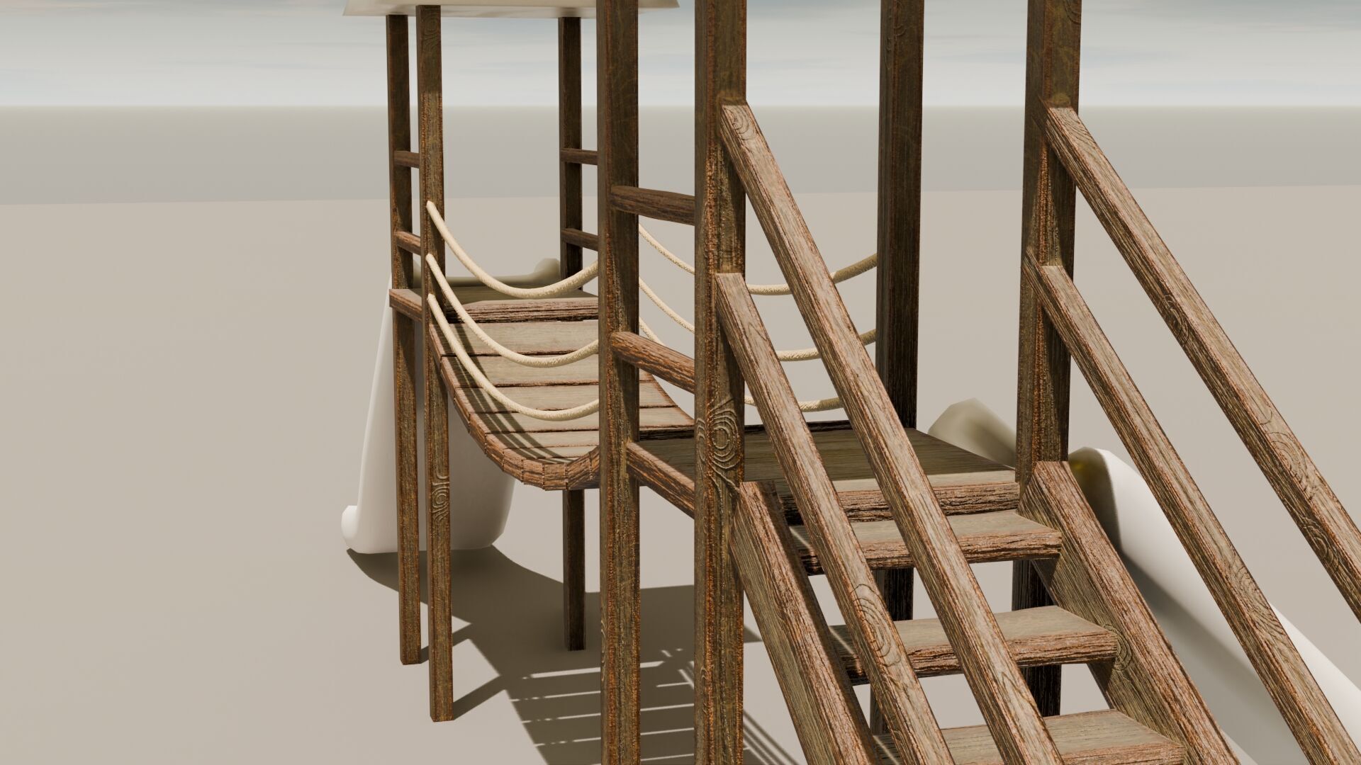 Playground castle with a slide Low-poly 3D model_5