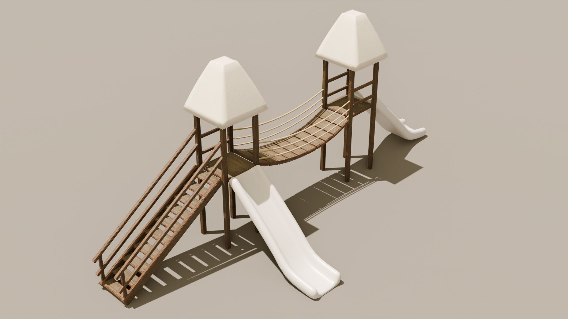 Playground castle with a slide Low-poly 3D model_29