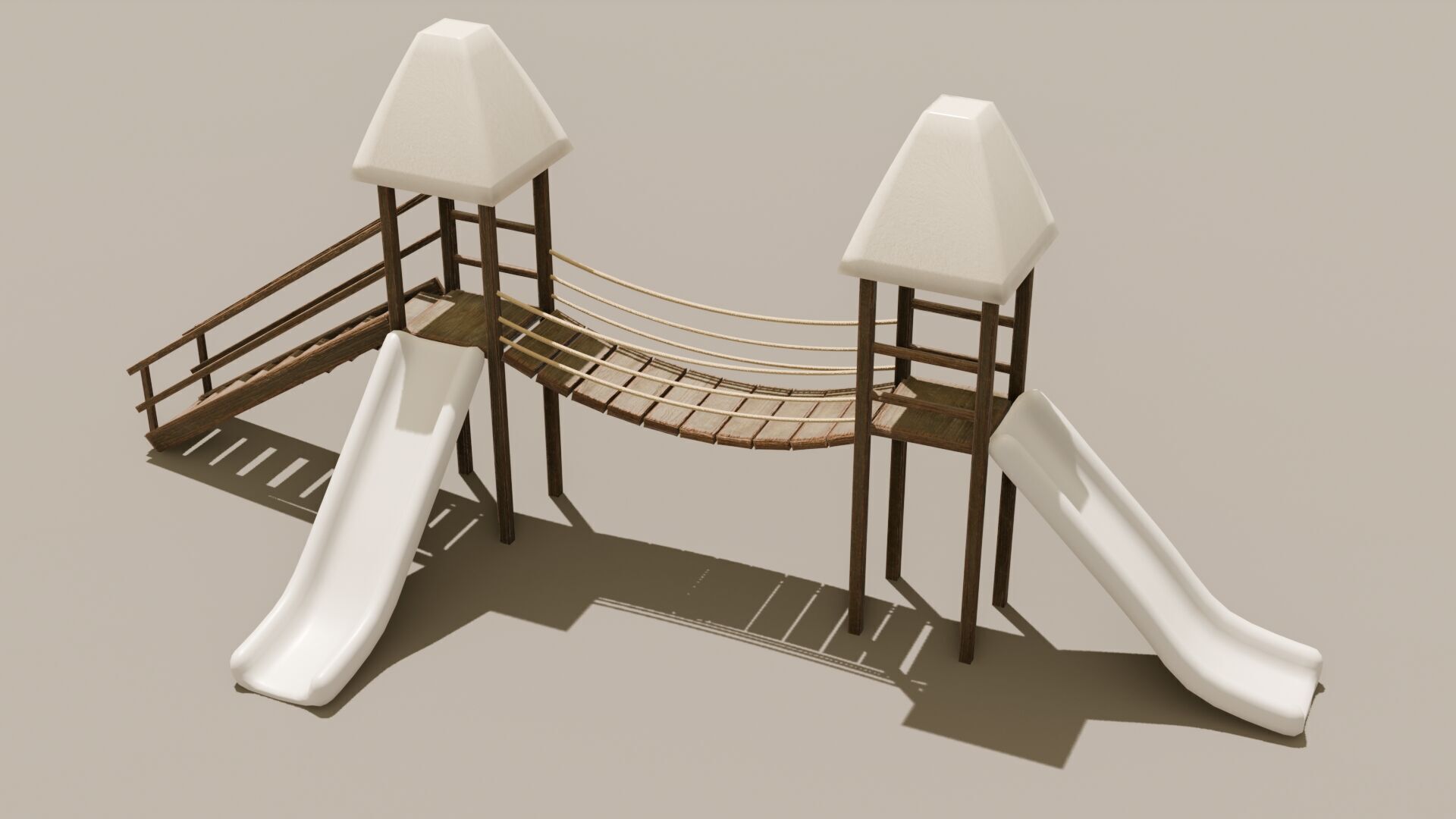 Playground castle with a slide Low-poly 3D model_16