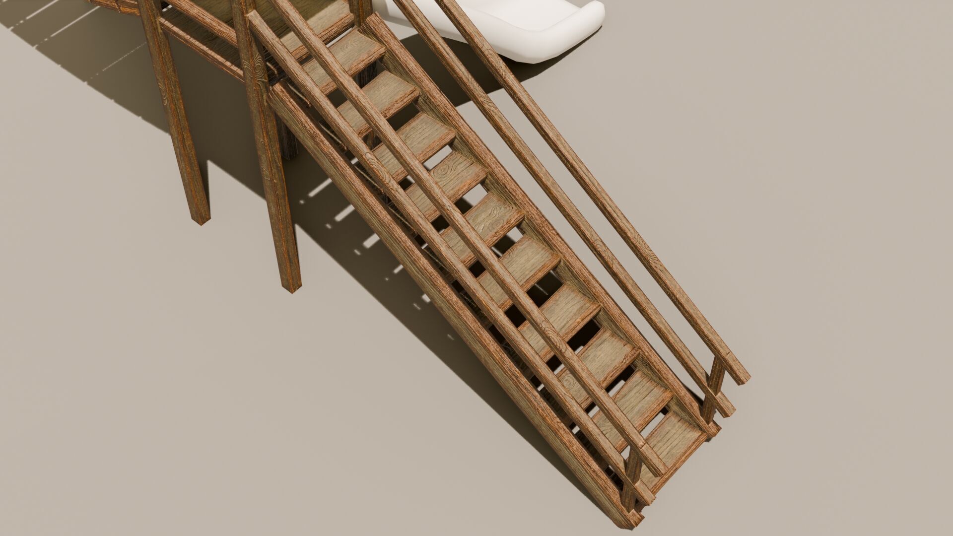 Playground castle with a slide Low-poly 3D model_25