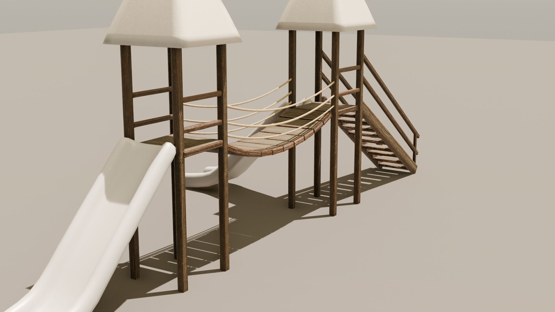 Playground castle with a slide Low-poly 3D model_19