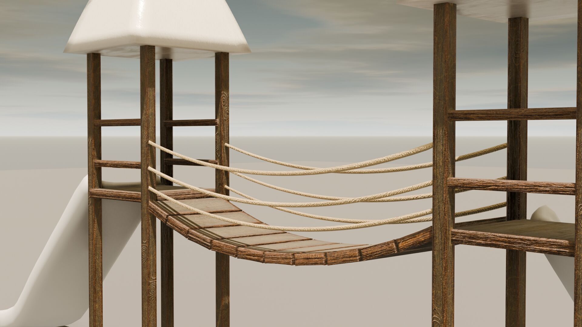 Playground castle with a slide Low-poly 3D model_13