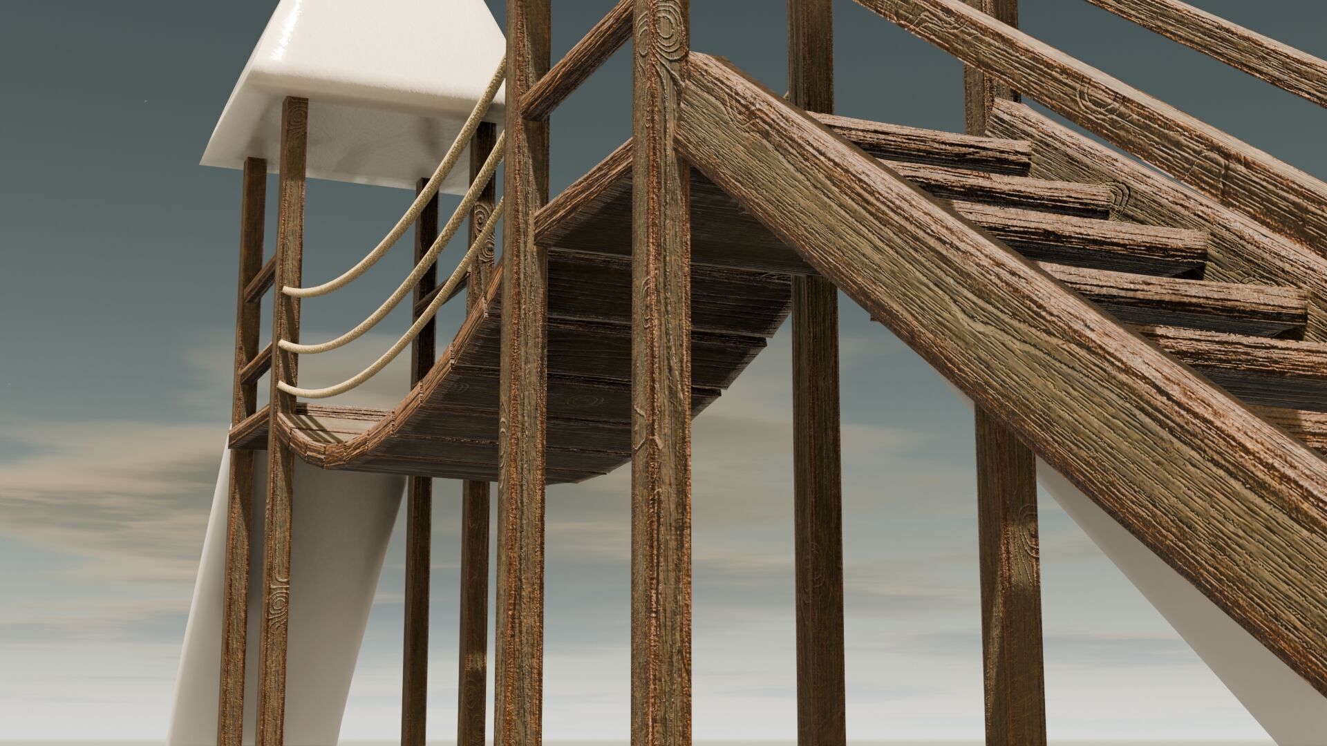 Playground castle with a slide Low-poly 3D model_6