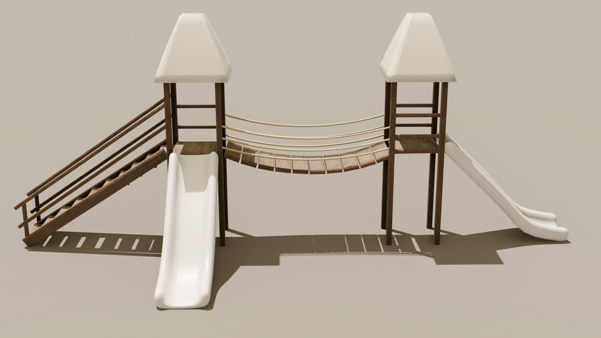 Playground castle with a slide Low-poly 3D model_8