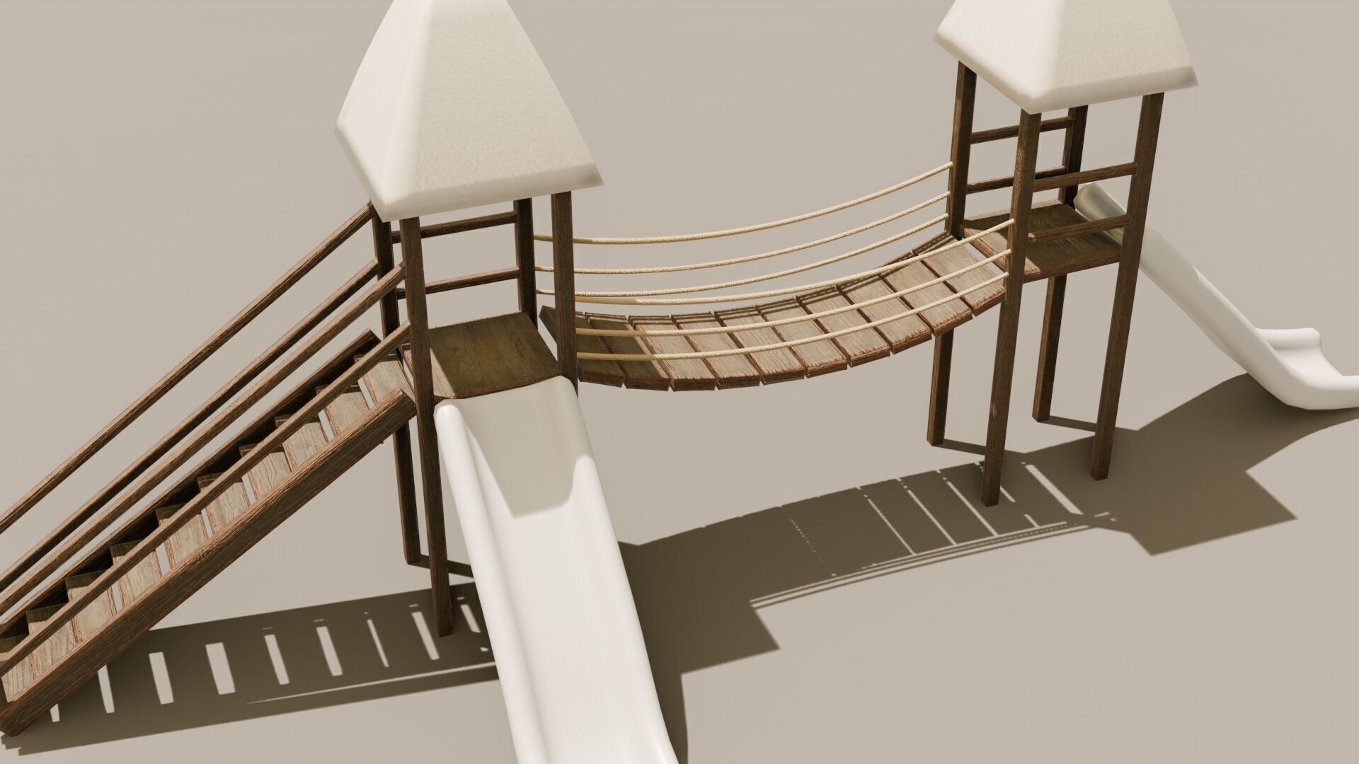 Playground castle with a slide Low-poly 3D model_23