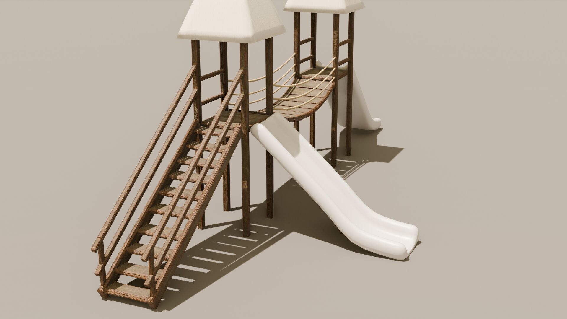 Playground castle with a slide Low-poly 3D model_24