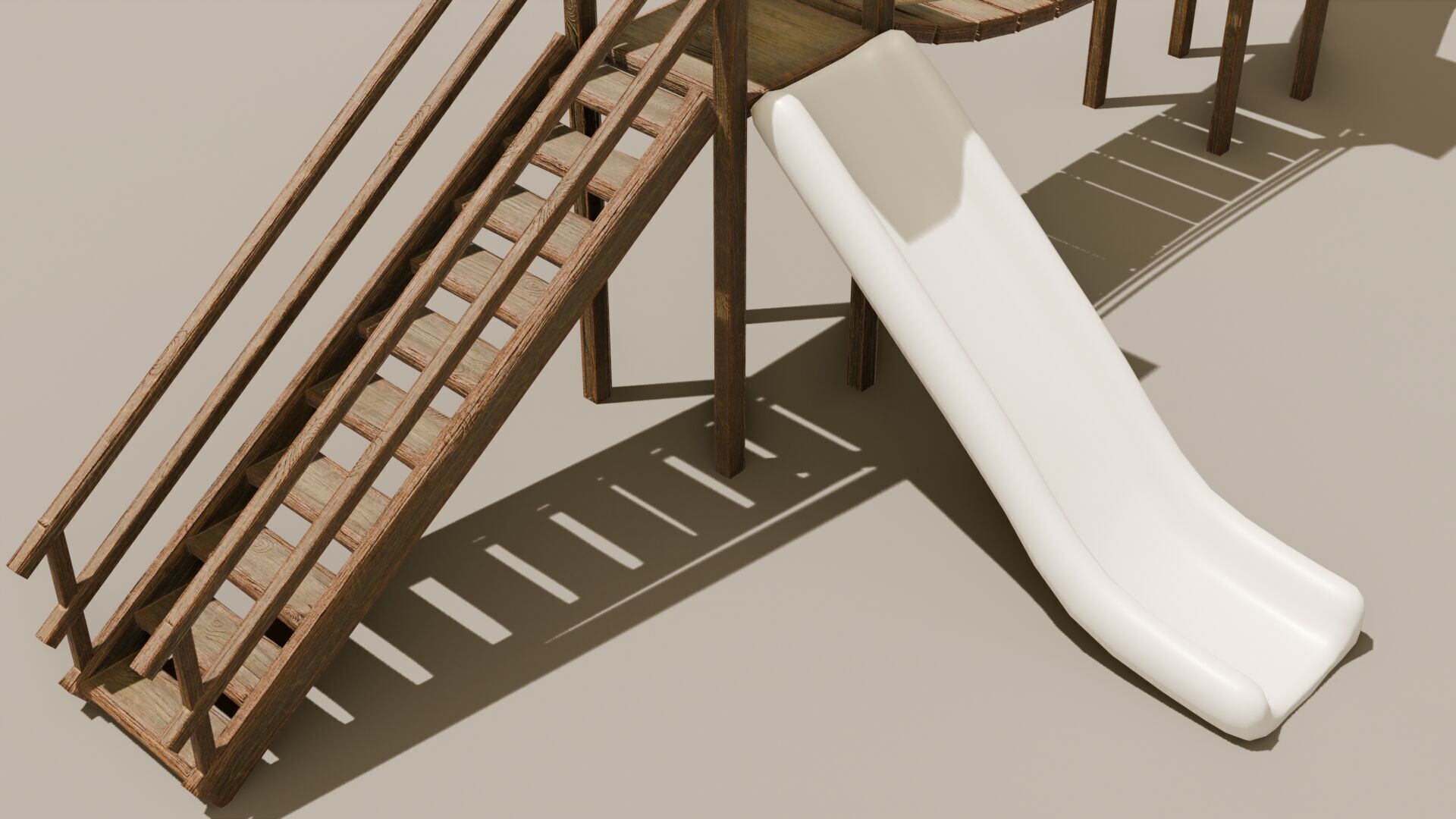 Playground castle with a slide Low-poly 3D model_12