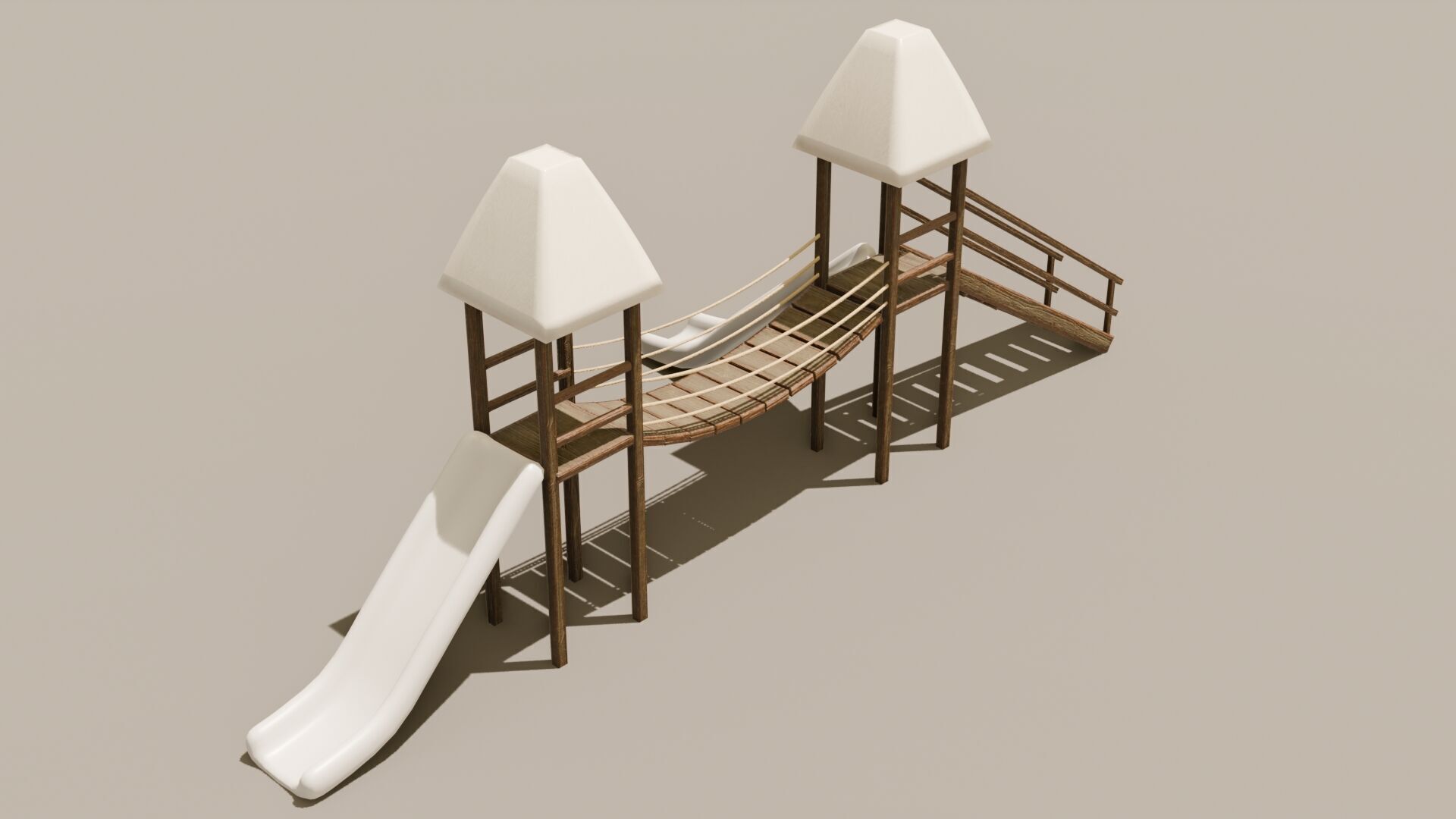 Playground castle with a slide Low-poly 3D model_26