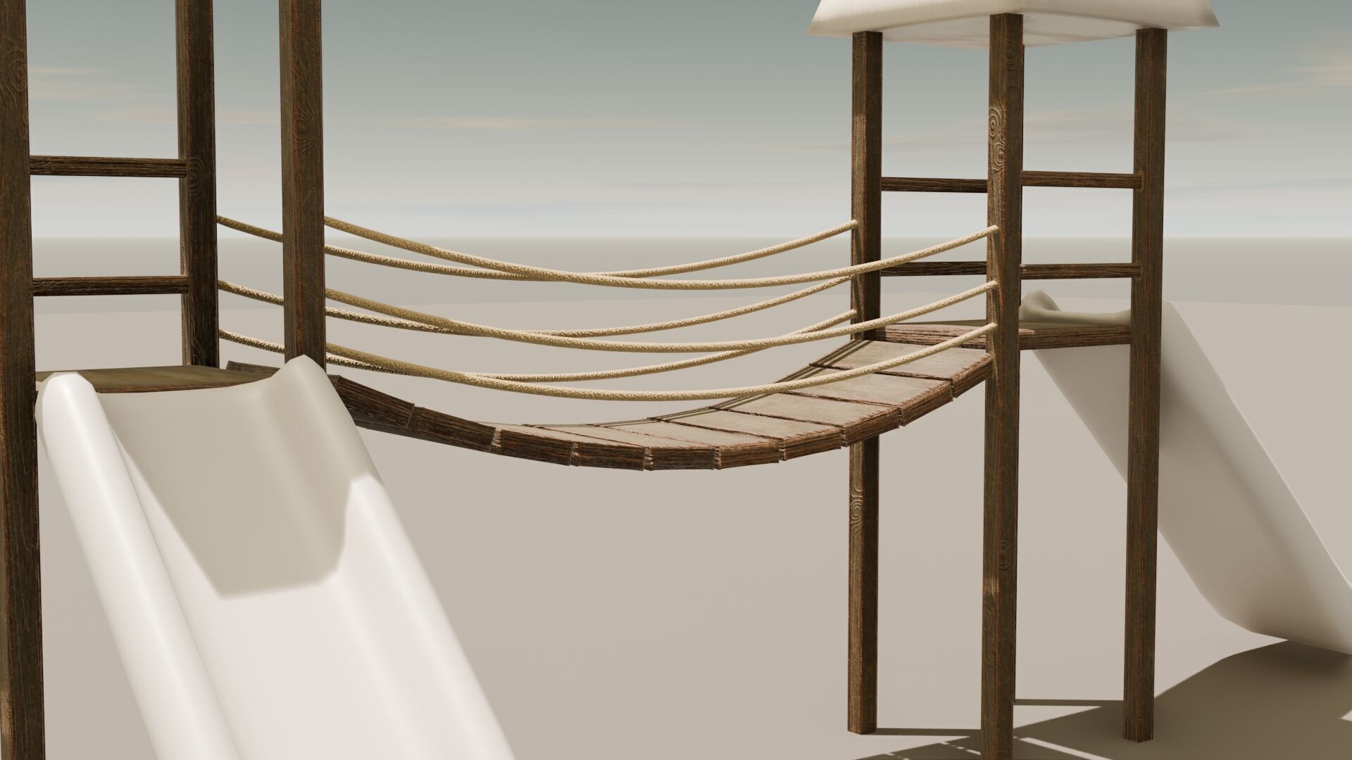 Playground castle with a slide Low-poly 3D model_21