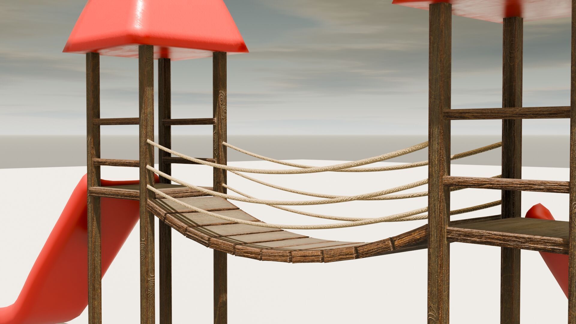 Playground castle with a slide Low-poly 3D model_14