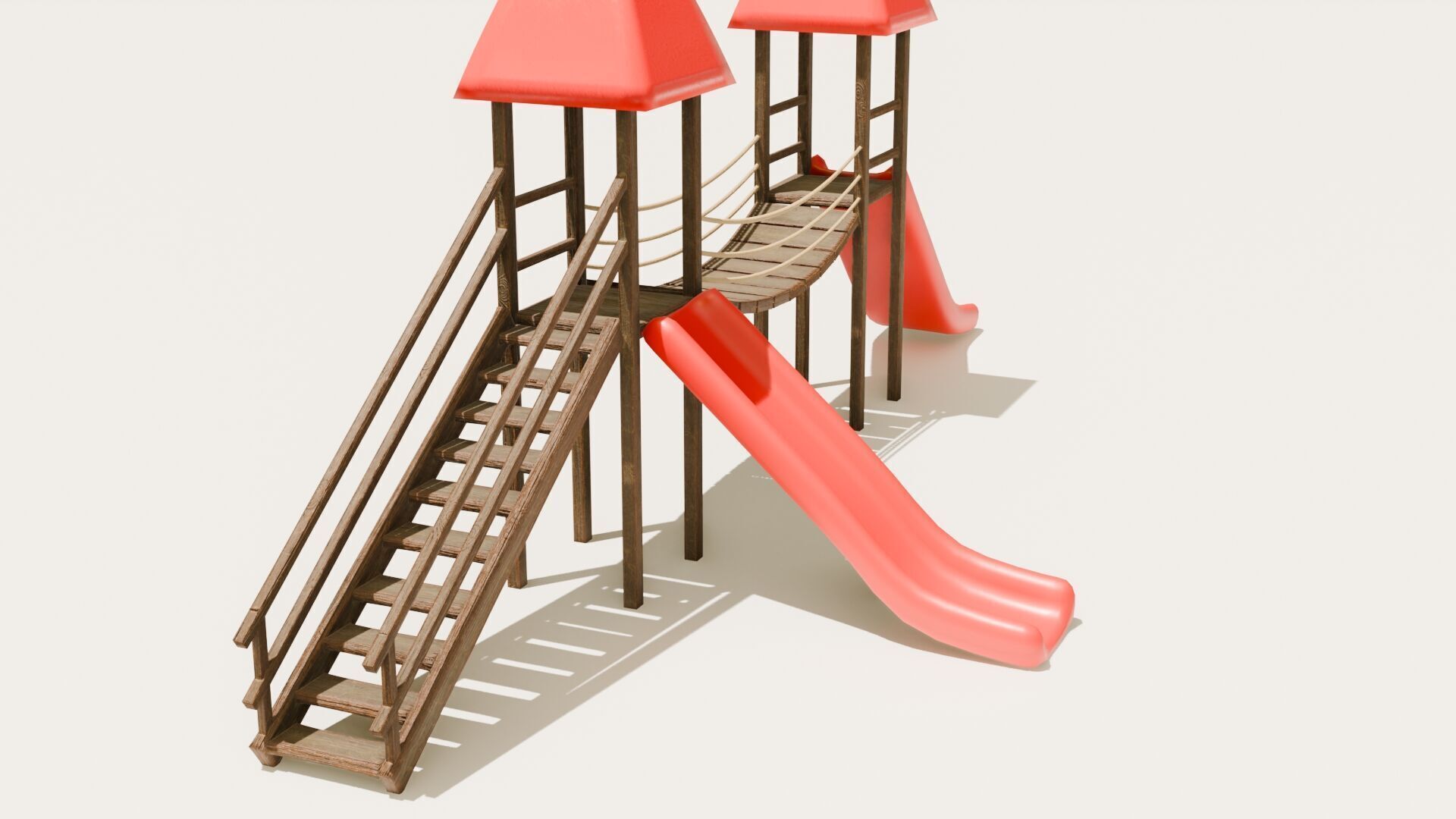 Playground castle with a slide Low-poly 3D model_24
