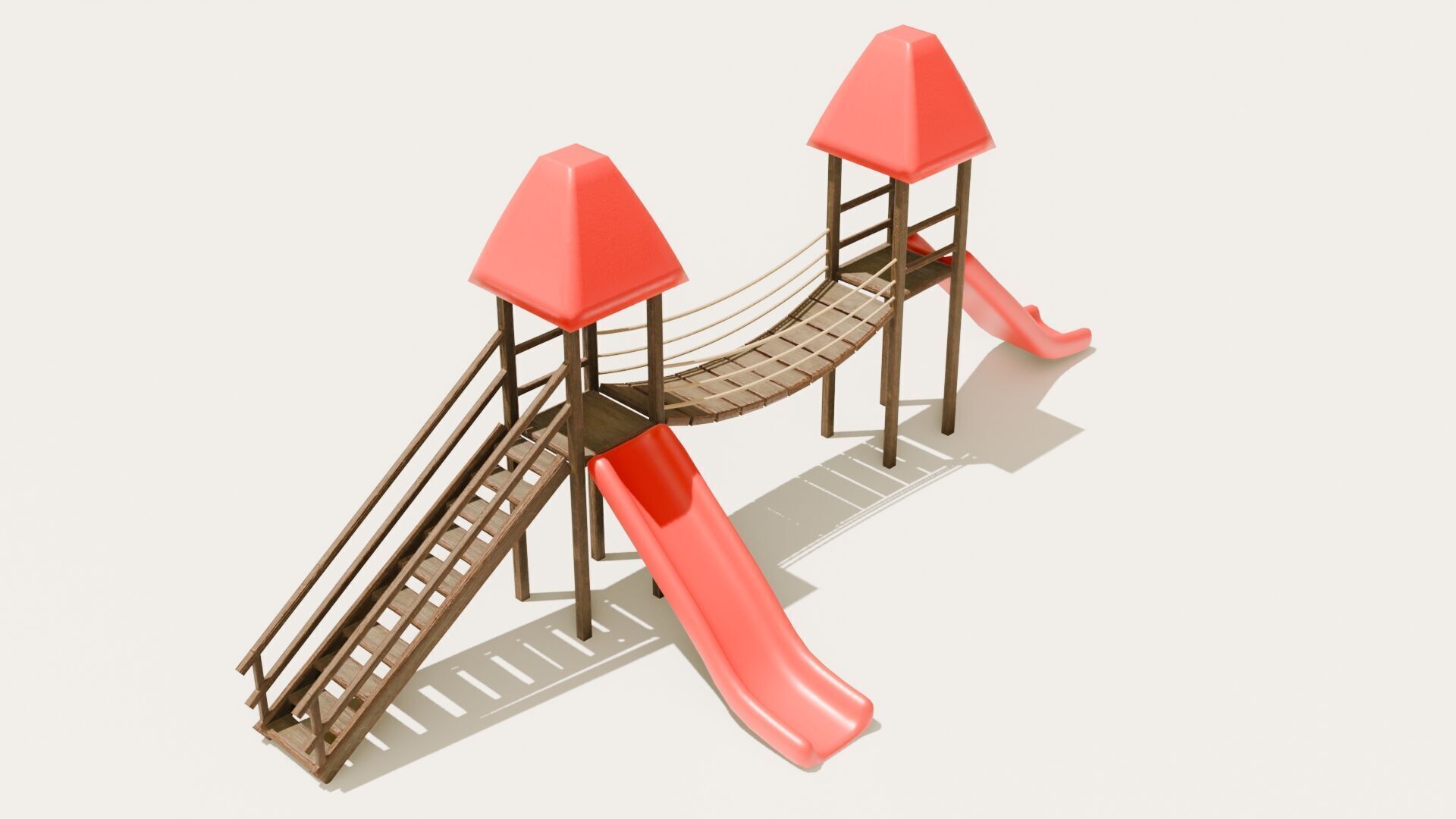 Playground castle with a slide Low-poly 3D model_22
