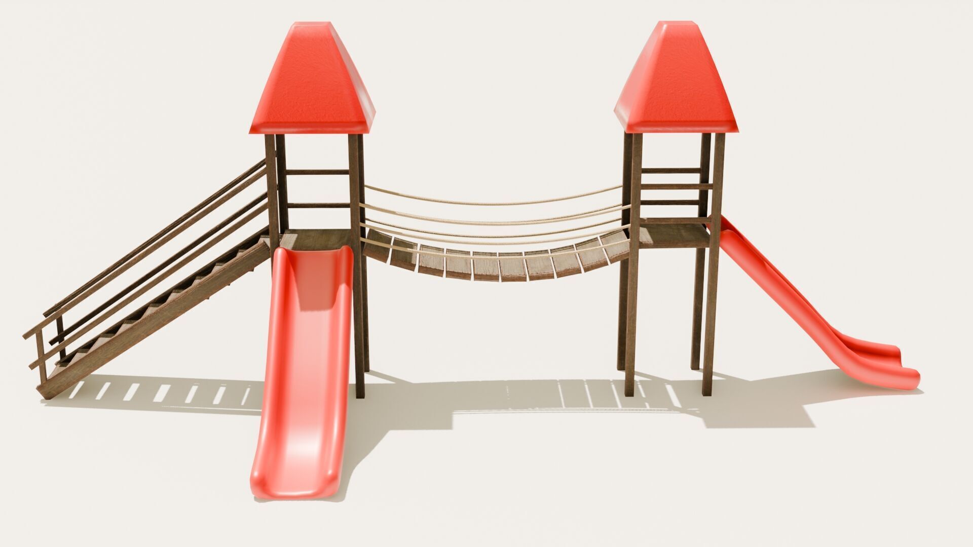 Playground castle with a slide Low-poly 3D model_17