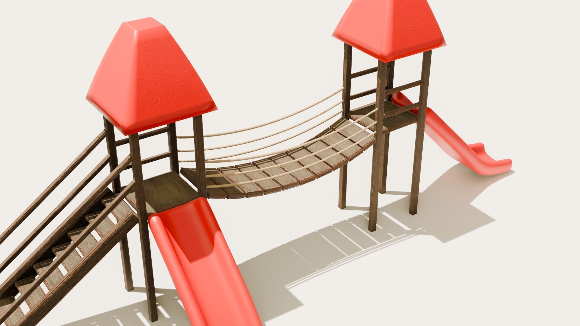 Playground castle with a slide Low-poly 3D model_30